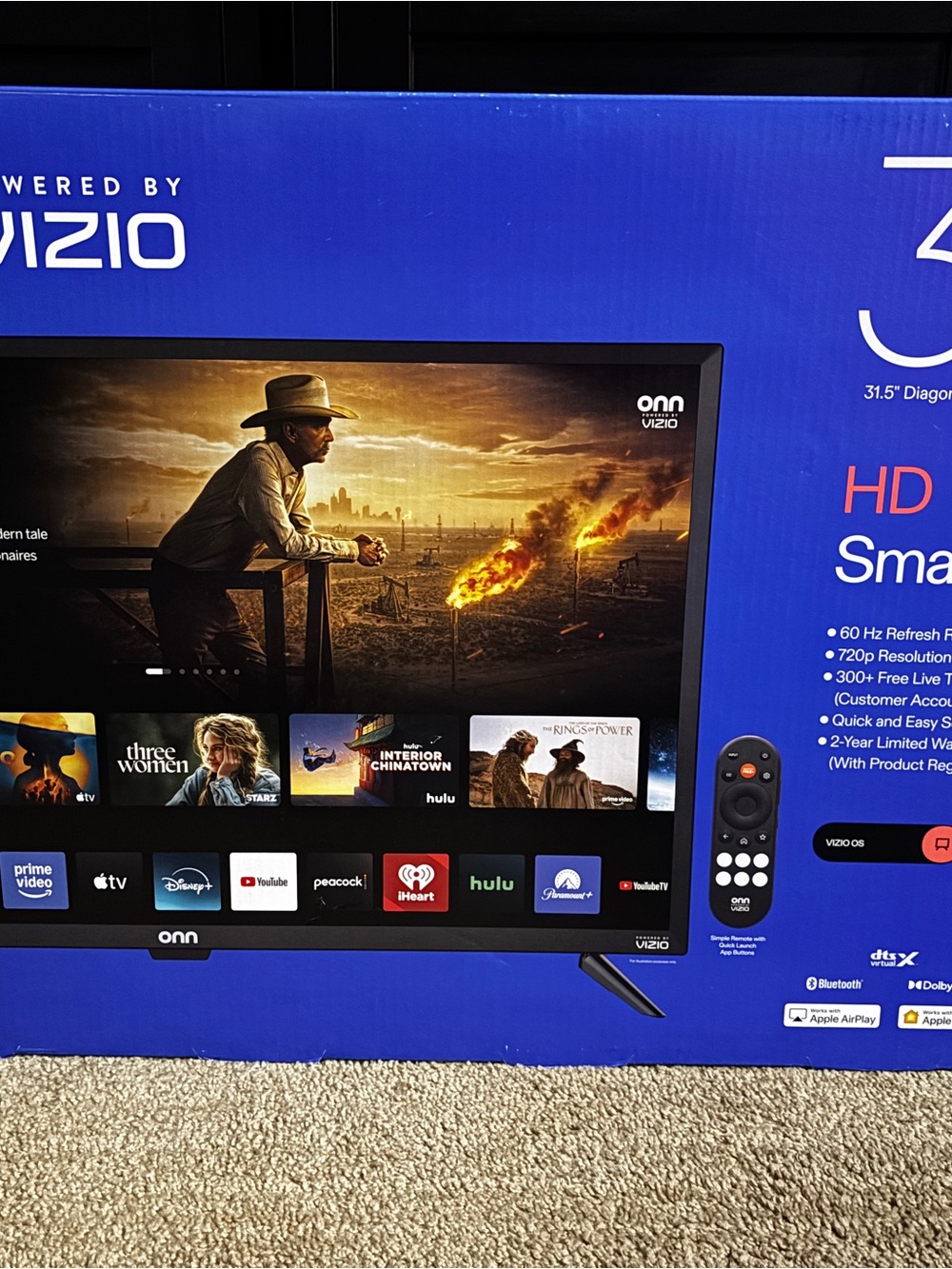 Vizio HD Smart TV in Black with Blue Box Artwork